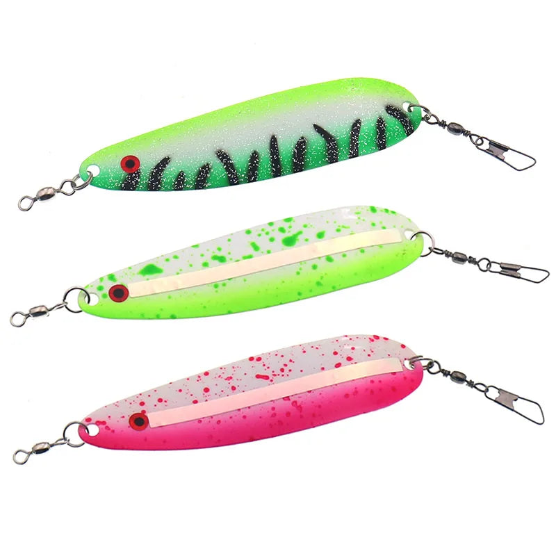 Long Casting Trolling Fishing Lure 24g 11cm Metal Jig Bait Spoon Spinner Fishing Flasher