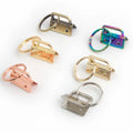 Nolvo World Hanging Plating Wholesale 6 Colors Metal Rainbow Keychain Clip Keyfob With Split Key Fob Ring Holder Hardware