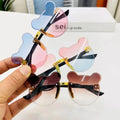 2021 Newest Gradient Rimless Cartoons Shape Sunglasses Custom UV400 Sun Glasses for Kids Boys Girls Manufactured with PC Frame