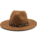 Fashion Women brown Suede Fedora Hat Classic Wide Brim Panama Felt Hat Vintage Outdoor Mens Dress Hats Wholesale