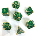 Dragon Dice 7-Piece Polyhedral Metal Zinc Alloy Dice Set for DND RPG Games with Metal Tin Box