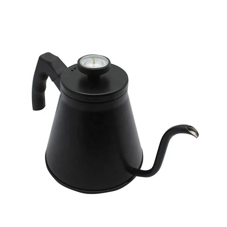 New 800ML 1000ML Hand Drip Coffee Kettle Pour Over Gooseneck Tea Pot With Thermometer Kitchen Machine BH1001 BH1002