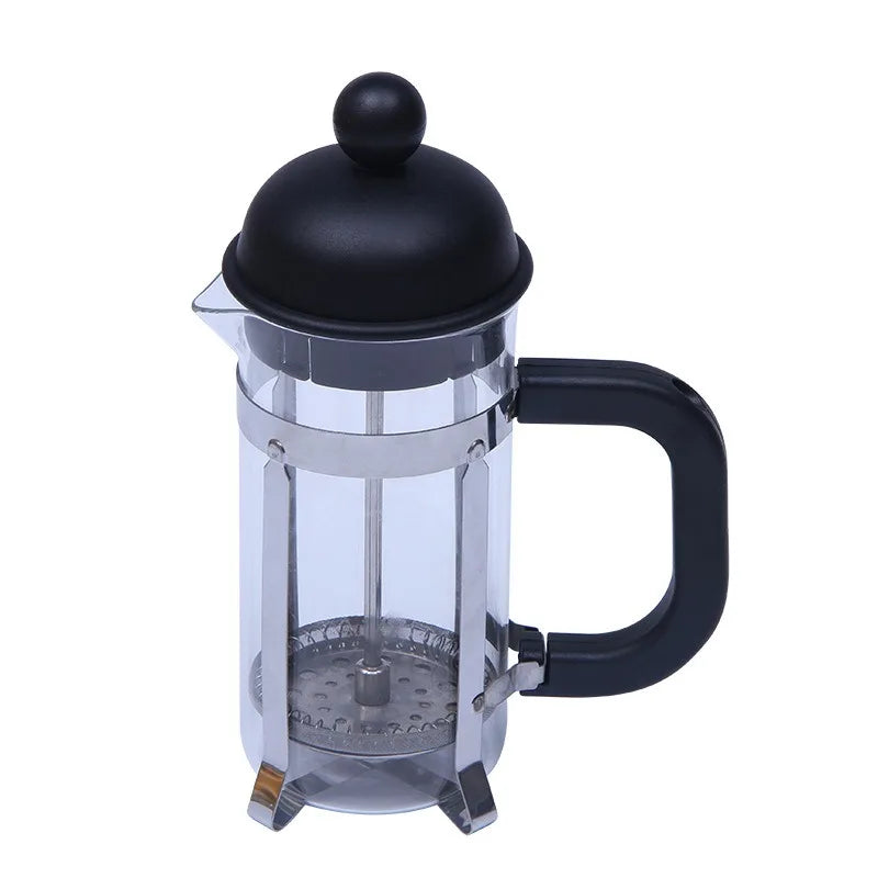 Portable Stainless Steel Coffee Maker Tea Maker Eco-Friendly Glass French Press Travel French Press