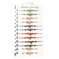 Europe and the United States 12 Sets Friendship Hand-woven Heart Bracelet Natural Crystal Beads Card Bracelet Gifts for Women
