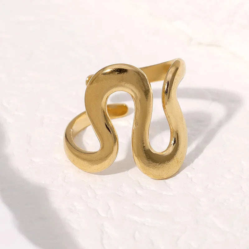 Hot Sale 2026 Women's Rings Non-fading Geometric Irregular Simple Stainless Steel Ring