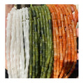2025 New 5x12mm Natural Peridot/Red Aventurine/White Jade Bamboo Joint Shape Stone Beads for Jewelry Making