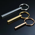 Custom Logo Blank Stainless Steel Stereo Bar Key Ring Metal Gift Tourist Souvenir Keychain Wholesale