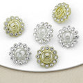 JF060 New Arrival  Flower Custom Decorative Elegant Chic Silver Crystal Rhinestone Pearl for Garment Accessories