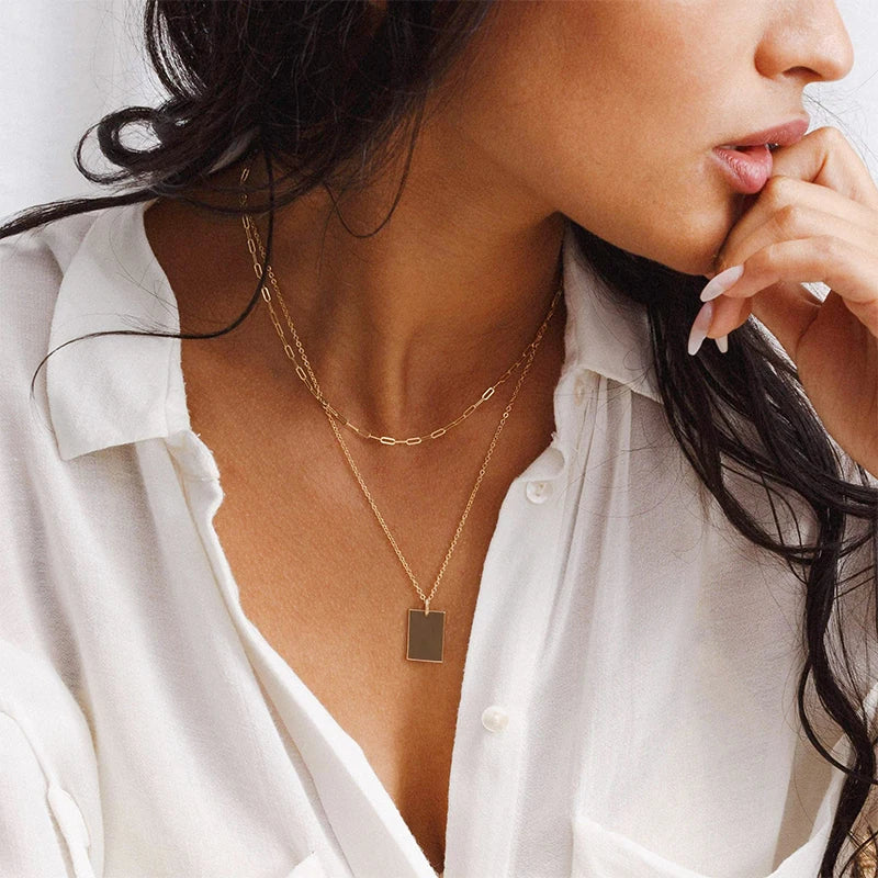 EManco New Stacking Layered Set Personalized Pendant Layer Chain Set Fashion Gold Plated Collarbone Chain Set Wholesale