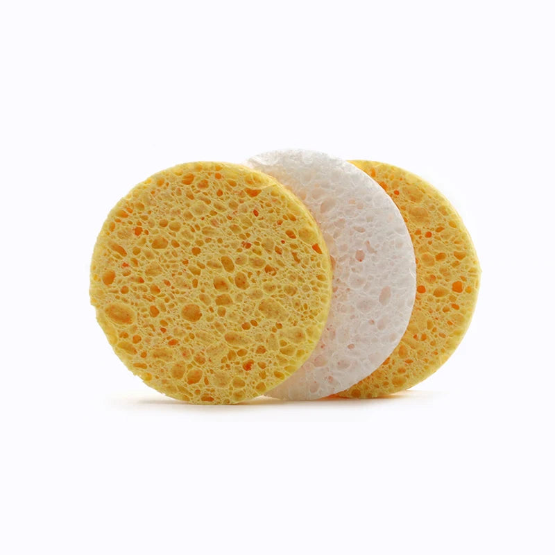 Natural Wood Pulp Sponge Cellulose Makeup Puff Cleansing Cream Sponge Cleansing and Makeup Removing  Tool