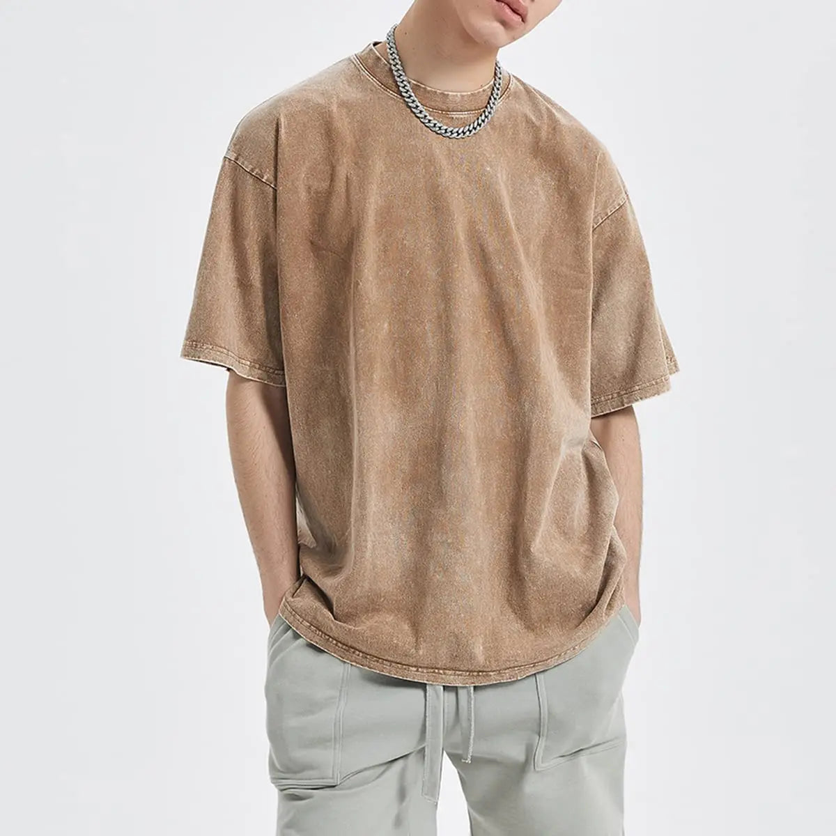 300gsm Oversized Embroidery Short-sleeved T-shirt  Plane White 200gsm Heavyweight Oversized t Shirt