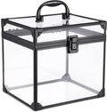 Portable 8x7x7.5inch Clear Crown Train Case Latches Handle Customizable OEM/ODM Travel Makeup Tools Storage Organizer Bathroom