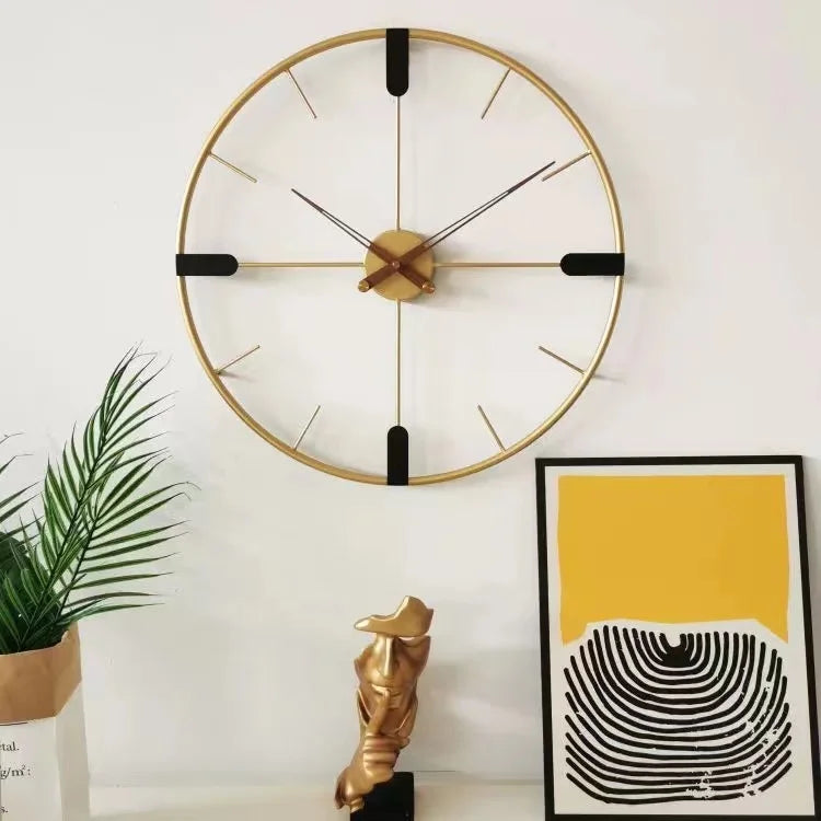 50cm Handmade Nordic Style Metal Clock Wall Art Home Decor Iron Circle Ring Simple Modern Clock for Living Room