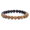 Bilezik Wood Beads Elastic Bracelet Diffuser Essential Oil Wood Bead Bracelet for Men Women