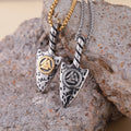 Fashion Men's Necklace Jewelry Spearhead Man Pendant Silver Arrow Valknut Necklace Stainless Steel Necklace for Man