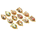 Catholic Picture Saint Medals Charms 3-Way Y Connector Religious Medal Pendant for Jewelry Making