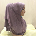 Factory Wholesale High Quality Solid Color Soft Crystal Hemp Head Hijab Scarf Muslim Women Hijab