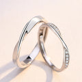 Fashion 925 Silver Plated Open Adjustable Couple Lovers Engagement Wedding Mobius Rings Jewelry for Men Women