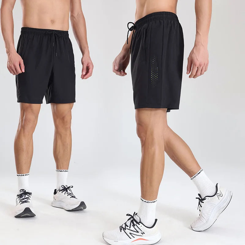 Custom LOGO Men's Running Sports Shorts Summer New Breathable Quick Drying Eco-Friendly Anti-Wrinkle Polyester Woven Pockets Mid