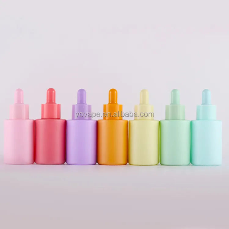 Premium Skincare Flat Shoulder Colorful 30 ml pink Blue Orange 30ml 1oz 1 oz Essential Oil Serum Glass Dropper Macaron Bottle