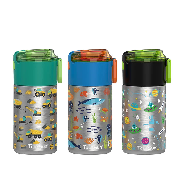 Customized Insulated Double Wall Stainless Steel Water Bottle Bpa Free Insulated Bottle with Cartoon Printing