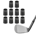 Ready to Ship Black with 2 Silver Ring Golf Iron Ferrules for Tapered 0.370" Shaft