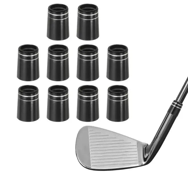 Ready to Ship Black with 2 Silver Ring Golf Iron Ferrules for Tapered 0.370" Shaft