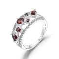 Abiding Dropshipping Red Garnet Rings Popular Sterling 925 Silver Women Rings for Party