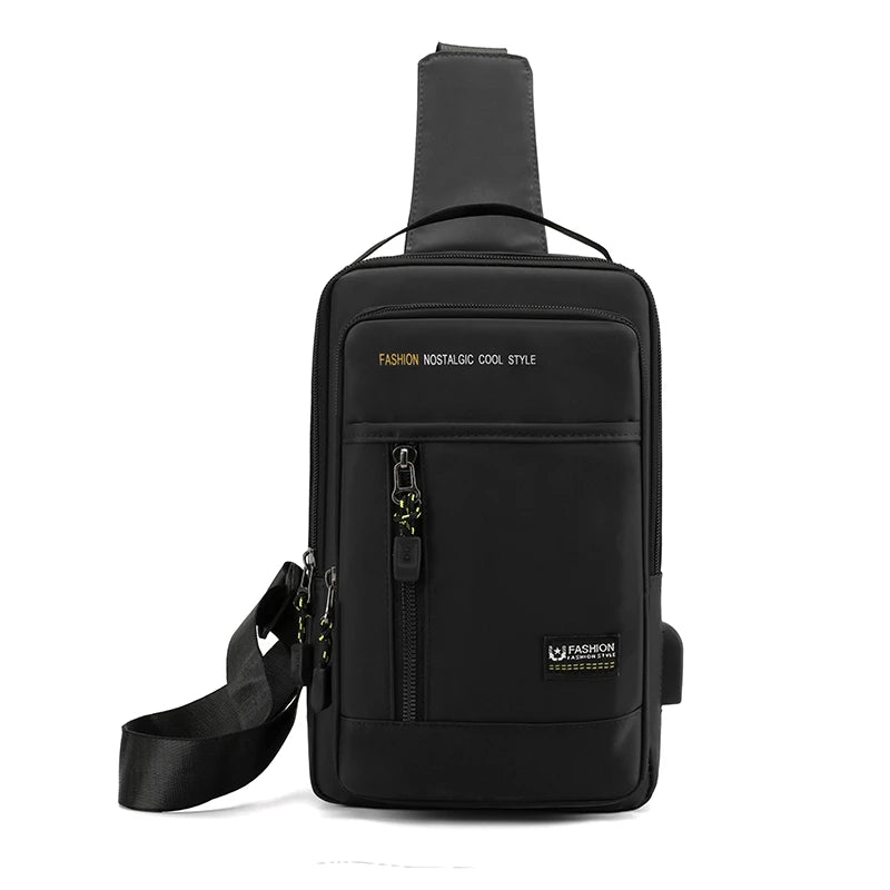 Wholesale Customized Korean Shoulder Messenger Bag Riding Oxford Cloth Crossbody USB Waist and Chest Bag Phone
