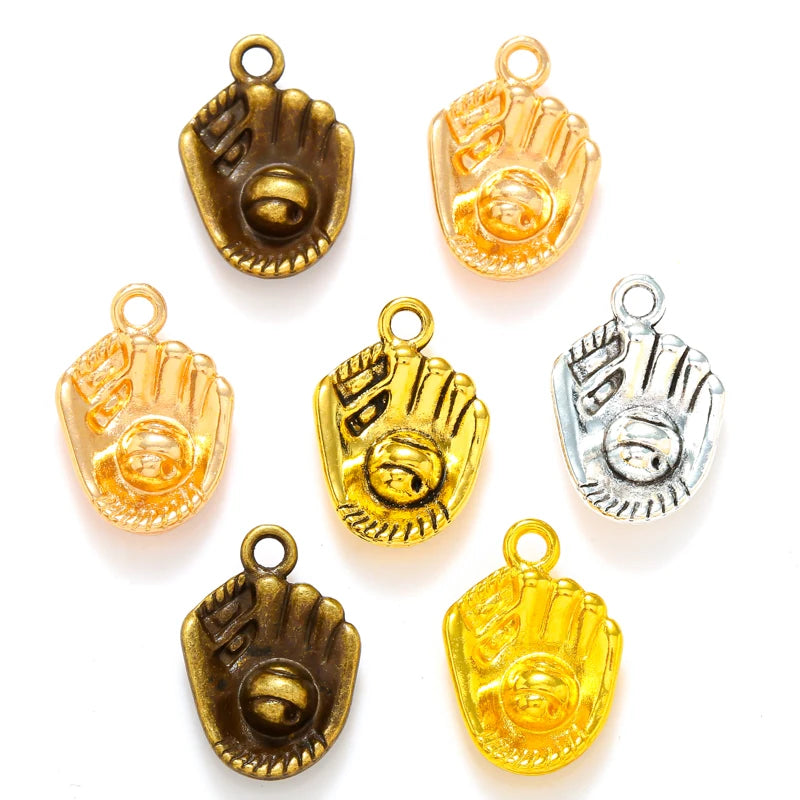 5 Color Alloy Baseball Gloves Charm for Key Chain Bracelet Necklace Pendant DIY Handmade Jewelry Accessories Making 21*14mm J484