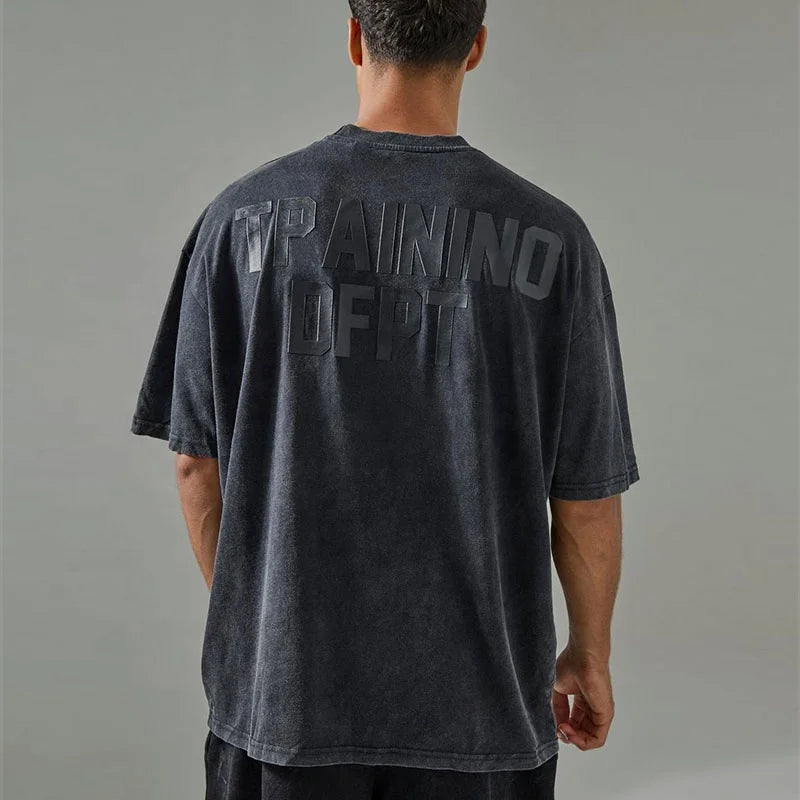 Custom Acid-washed T-shirts for Men Acid Wash Drop Shoulder t Shirt