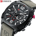 2025 CURREN 8398 New Luxury 45mm Men's Quartz Wrist Watch Top Fashion Leather Strap with Steel Case Chronograph Wristwatch