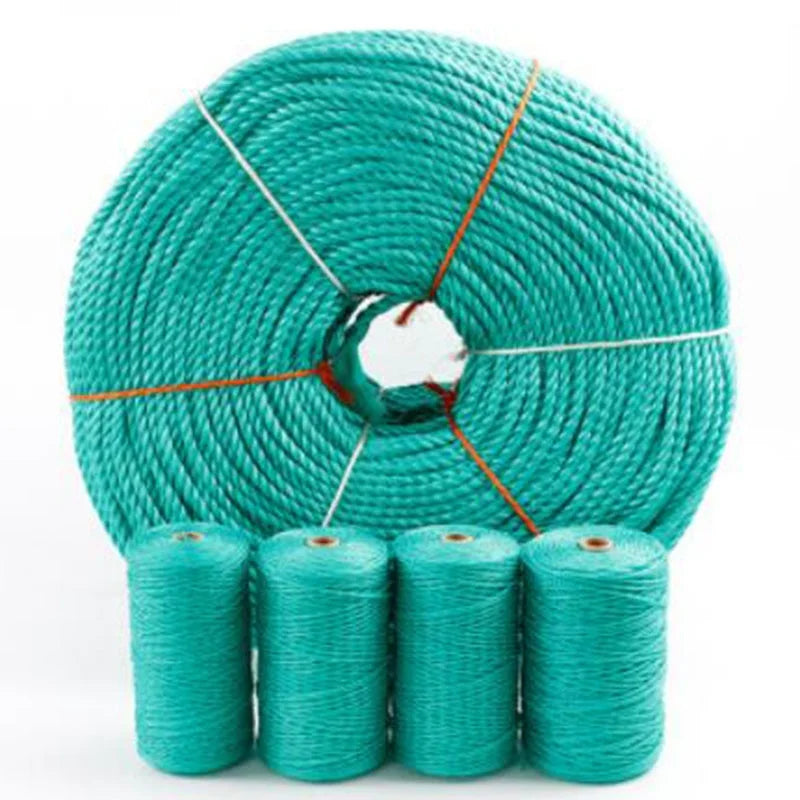 China Factory 100 YARD 2MM 3MM 4MM 5MM 6MM Blue Red Green Plastic Polyethylene PP PE Twisted Fishing Net Twine Packing Rope
