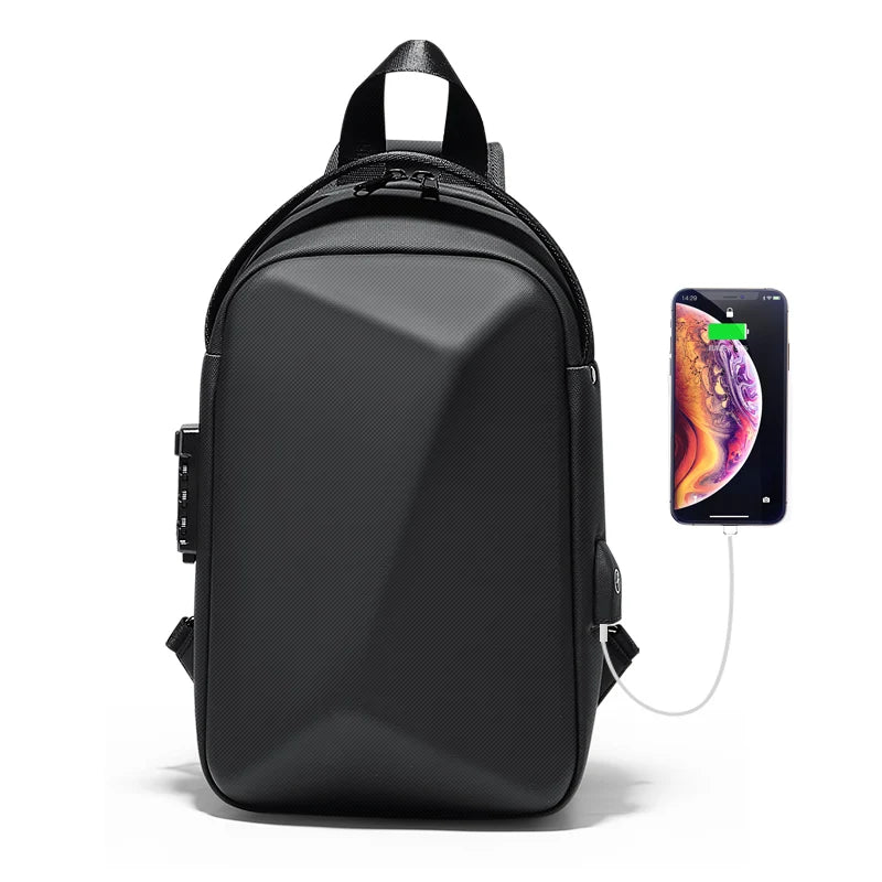 FENRUIEN Chest Vest Bag 2025 Waterproof Men Single Strap Crossbody Messenger Chest Bags Sports Shoulder Back Pack USB Charging
