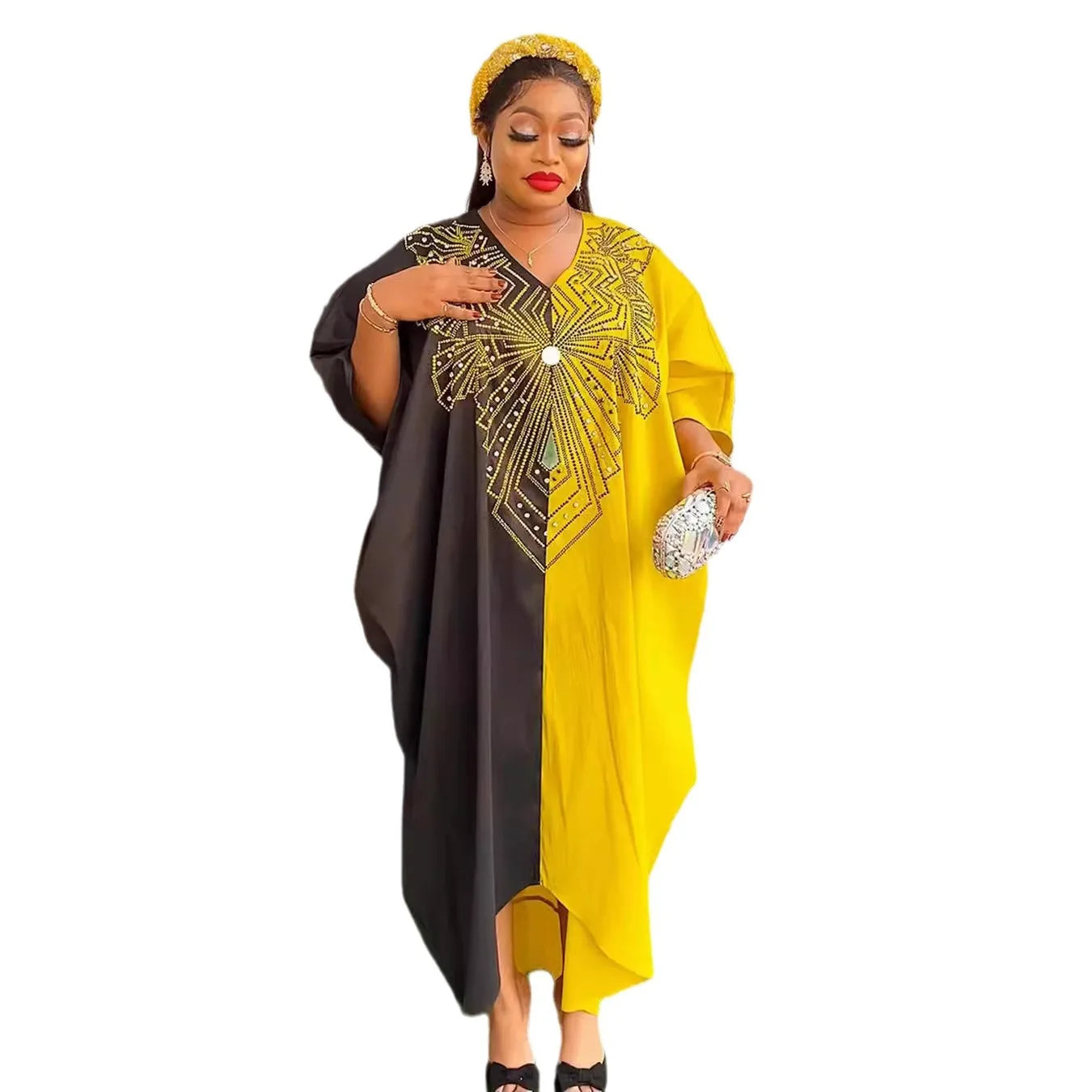 Plus Size African Dresses for Women Abaya Robe 2024 Loose Short Sleeve Muslim Women Dashiki Abaya Thobes