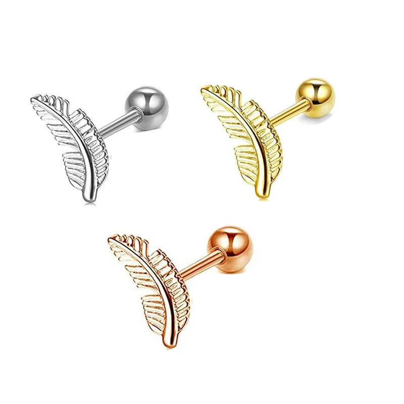 16G Stainless Steel Amber Cartilage Tragus Dangle Ear Ring Bar Piercing Stud Body Jewelry Vintage Wedding Gift Conch Ear Stud