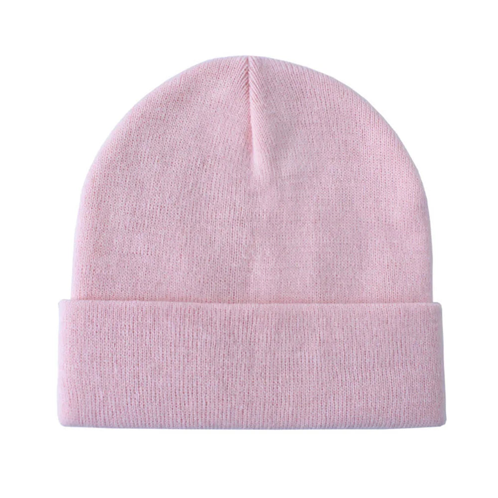 Solid Color Autumn Winter Men`s and Women`s Outdoor Knitted Cap  Warm Hat