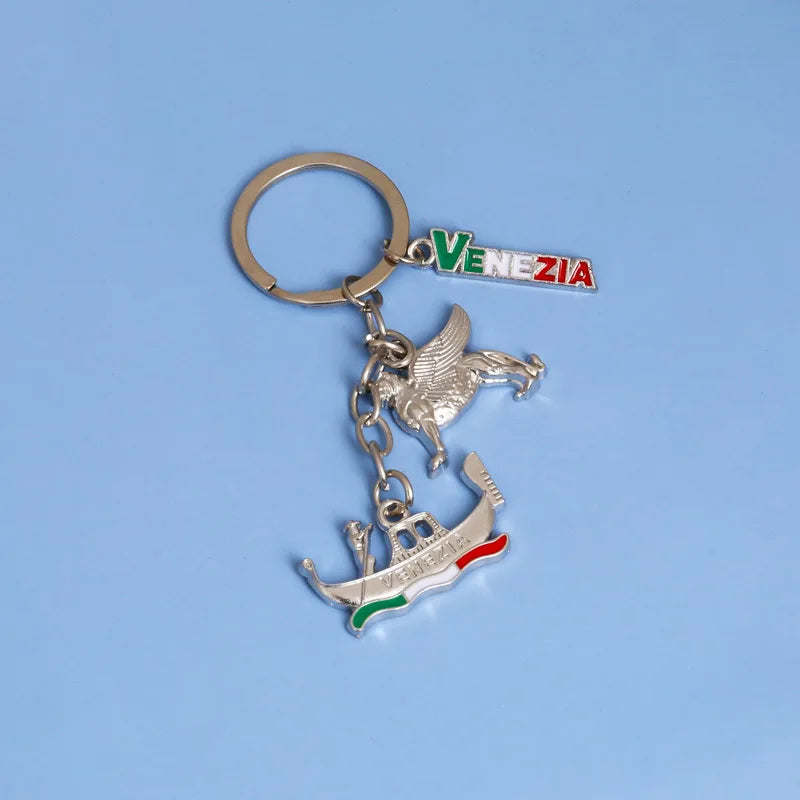 Creative VENEZIA Custom 3D Car & Backpack Pendant Metal Keychain Souvenir in Cartoony Style Made of Zinc Alloy for Travel
