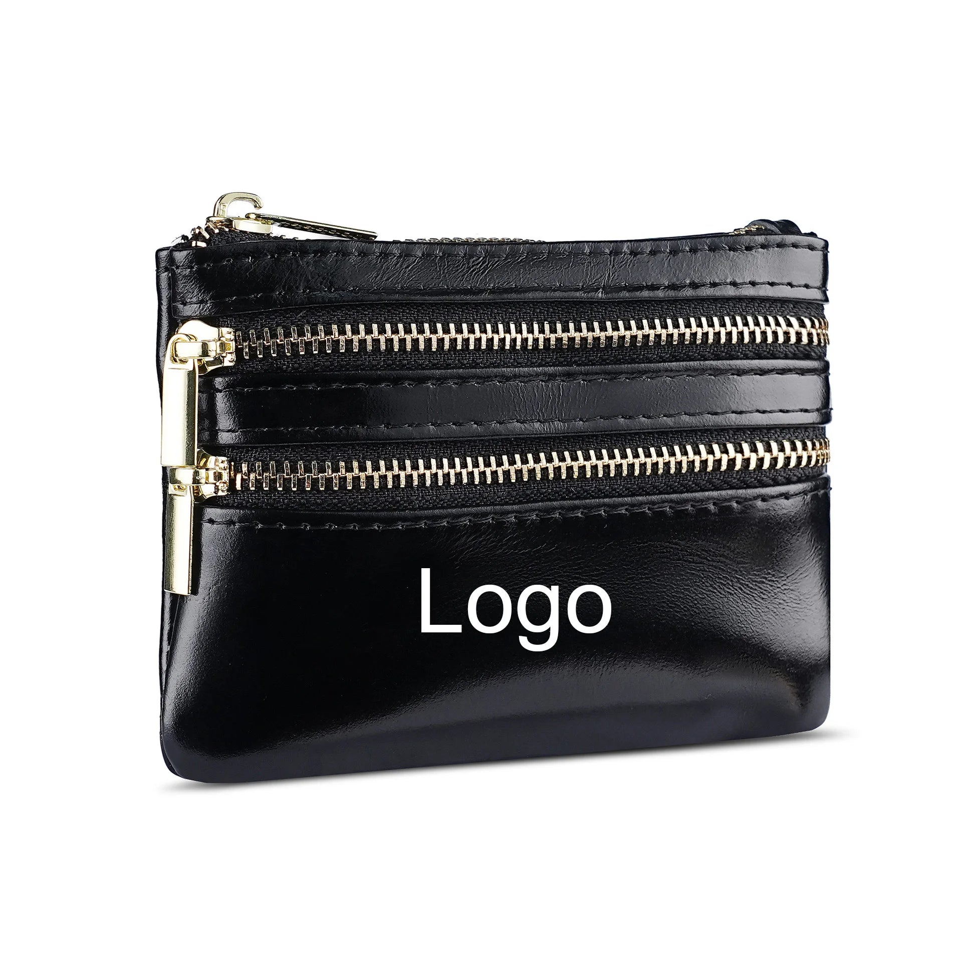 High Quality Custom Logo Men's and Women's Fashionable Wallet Oil Wax Leather Coin Purse