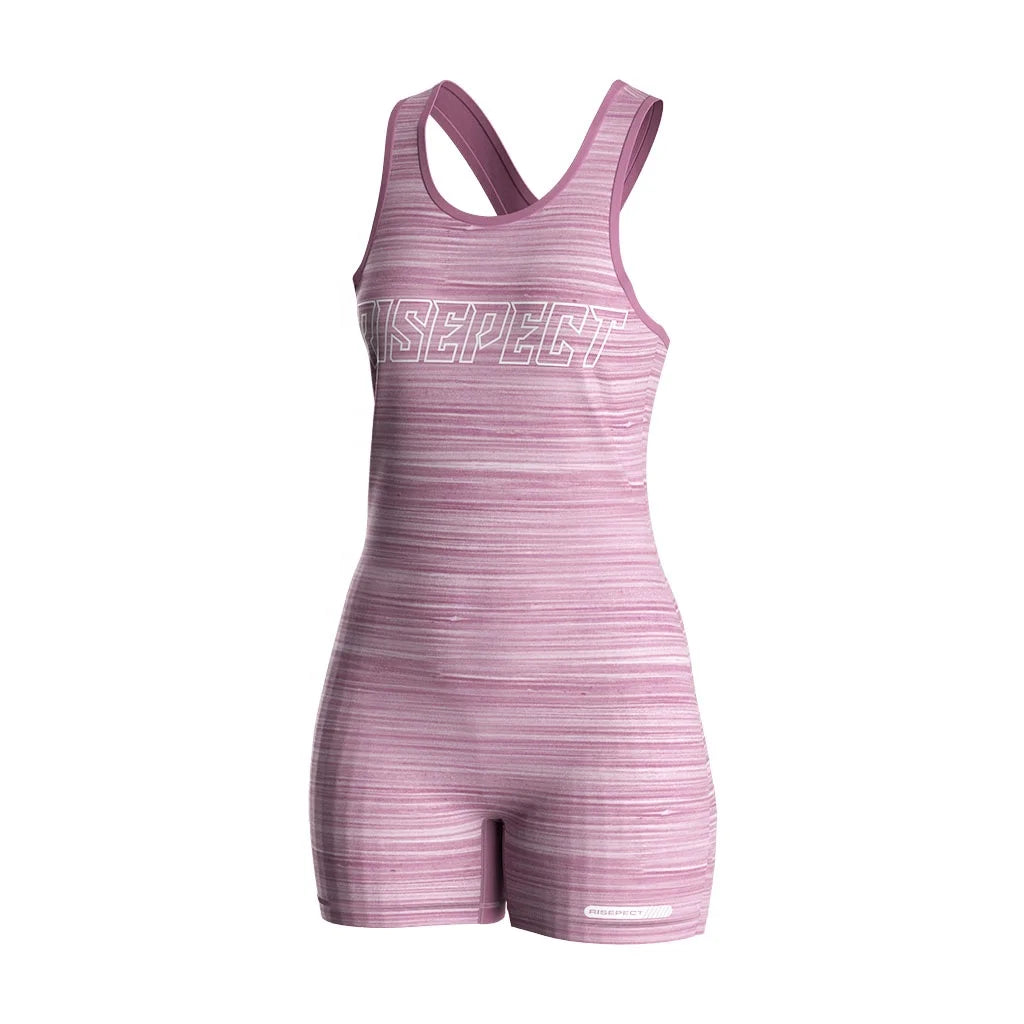 Custom Ladies Performance Jumpsuit 4-Way Stretch Indepandent Crotch Smooth Flatlock Seams for Fitness Training Yoga