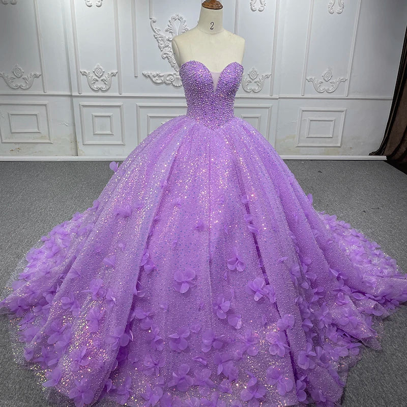 Luxury Quinceanera Dresses Princess Ball Gown Off Shoulder Beads Sweet 16 Dress Party Wear 6583