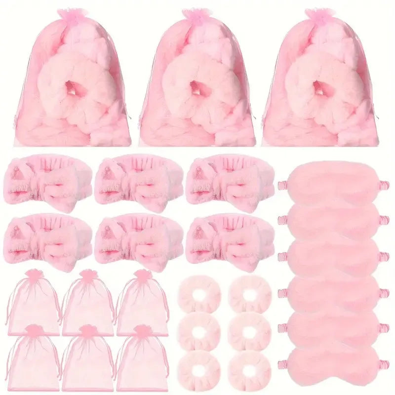 Lunaire Soft Microfiber Spa Party Supplies Kit with HeadbandsSleep Masks Eye Masks Gift Set for Bachelorette Party