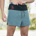Quick Dry Breathable Waterproof Elastic Waist Sporty Solid Mid Mens Workout Gym Running Athletic Shorts