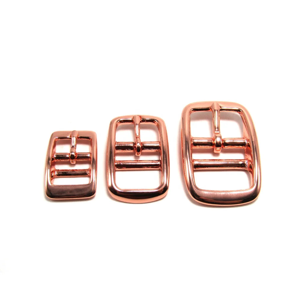 Luxury Rose Gold Brass Buckle for Custom Pet Collars - Adjustable Strap Fastener