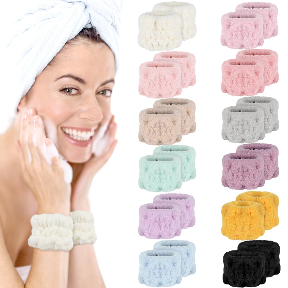 New Design Washband Microfiber Towel Scrunchies Spa Skin Care Wrist Bands for Washing Face