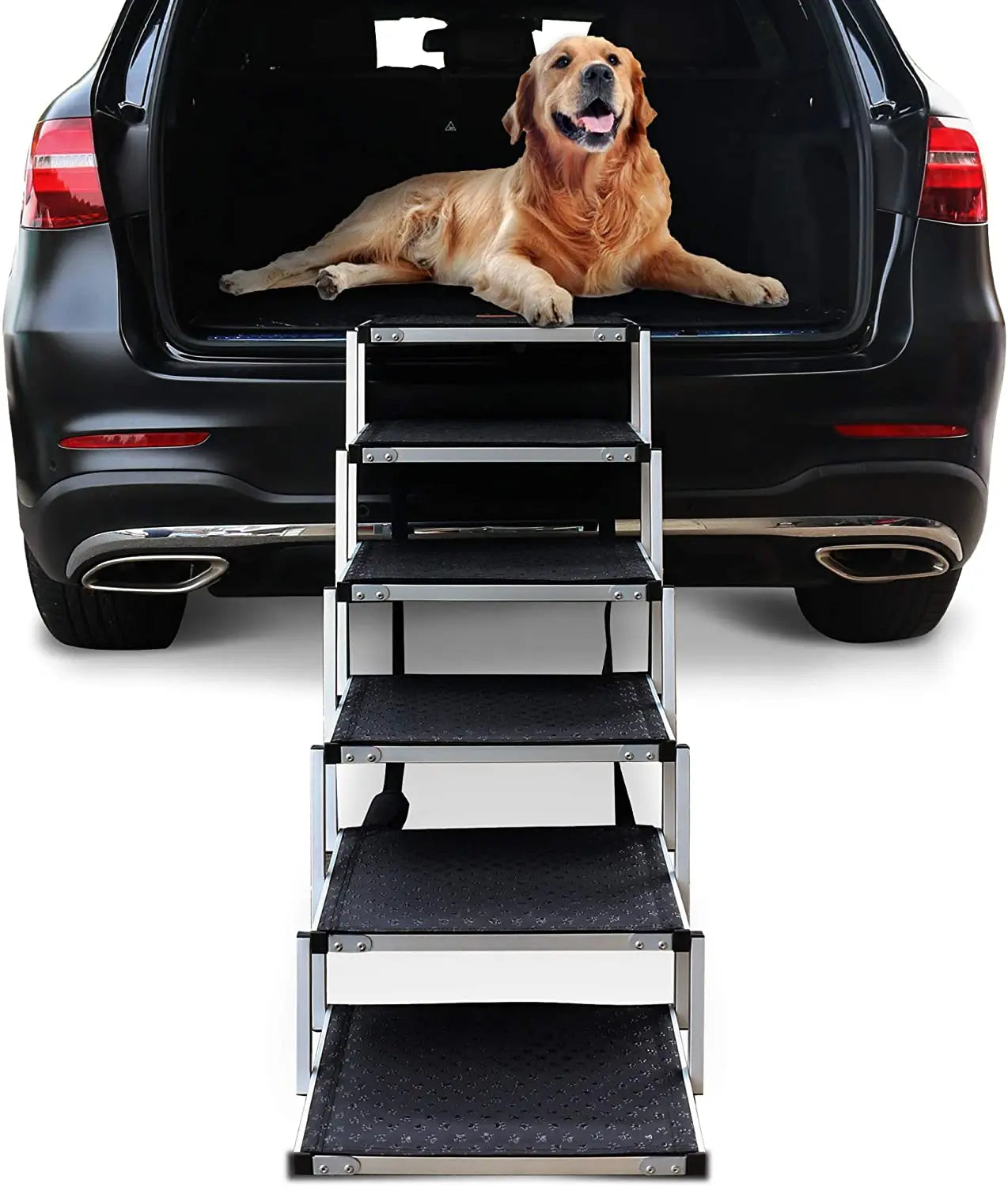 CanboPet Foldable Pet Dog Steps Outdoor Portable Pet Aluminum Car Step Ramp Climbing Ladder for Large Dogs SUV