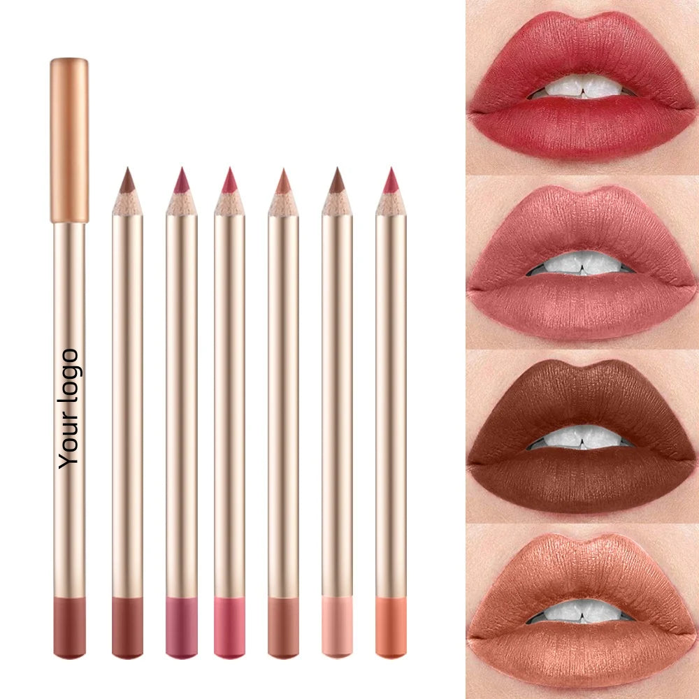 Makeup Wholesale Pigmented Long Wear Vegan Creamy Lipliner Wood Lip Pencil Custom Logo Private Label Lip Liner
