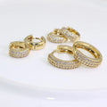 EC1864 Bling Crystal Ear Jewelry Small Mini 18k Gold Cubic Zirconia Hoop Huggies Earring CZ Micro Pave Huggie Hoops Earrings