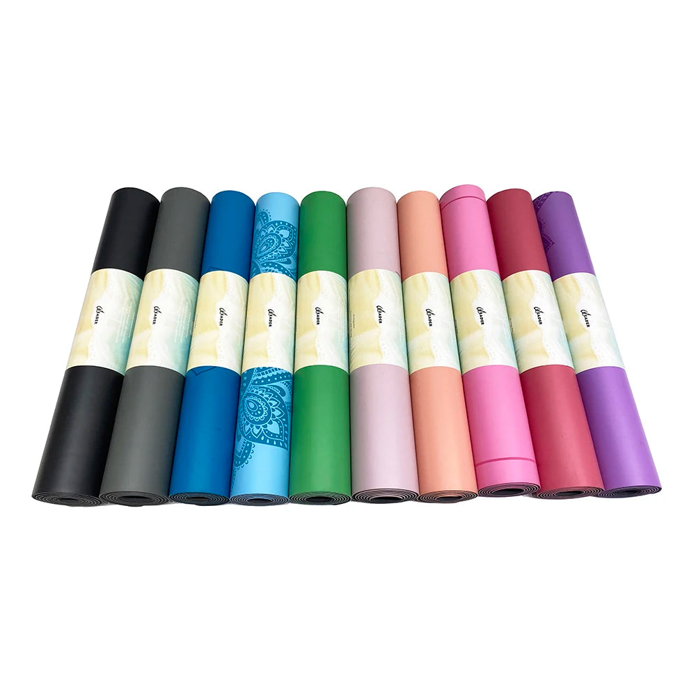 Customizable Black Thick PU & Natural Rubber Yoga Mat Eco-Friendly and Durable