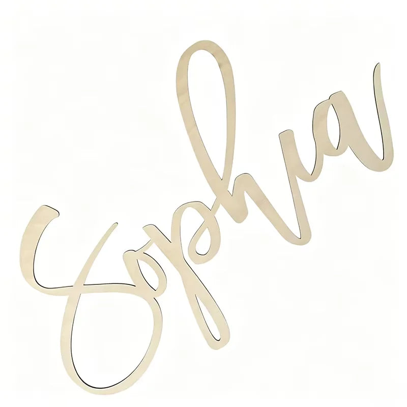 Tailai Laser Cutting Wooden Words Sculpture Hanging Decor Door Room Decoration Personalized Wooden Name Sign